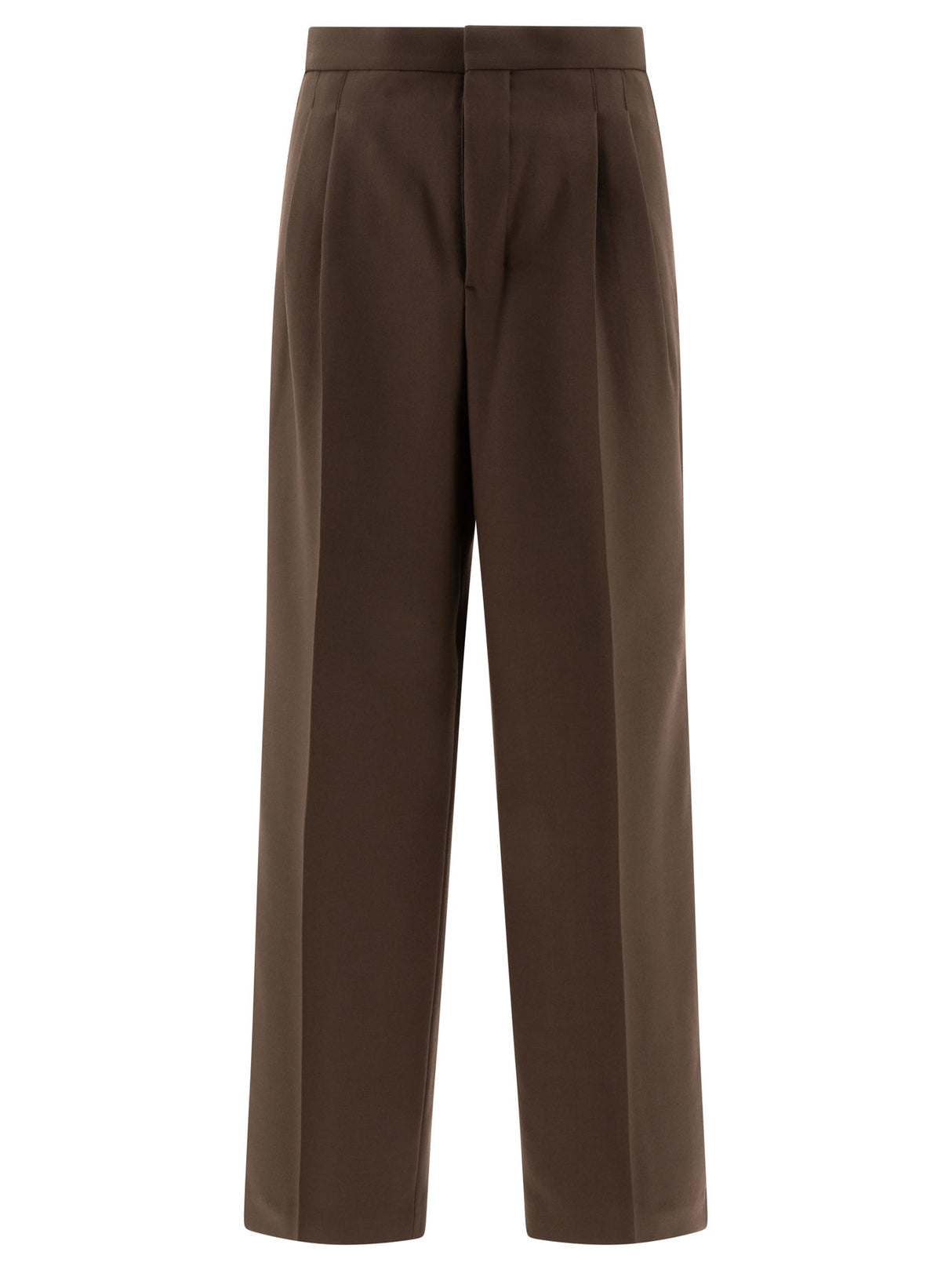 AMI PARIS Men's Relaxed Fit Wool Gabardine Trousers - Fall/Winter 2024