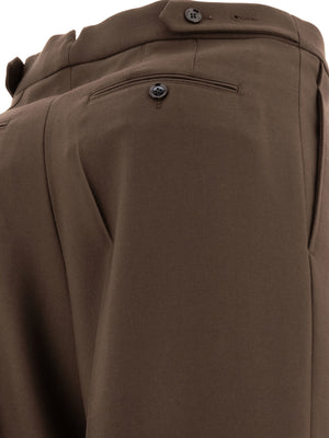 AMI PARIS Men's Relaxed Fit Wool Gabardine Trousers - Fall/Winter 2024