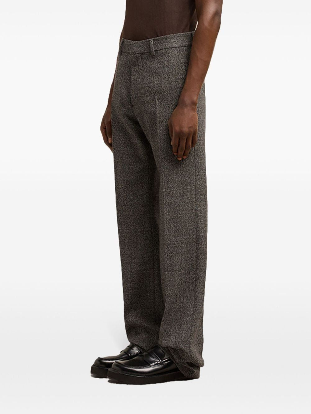 AMI PARIS Sophisticated Straight Fit Wool-Cotton Trousers