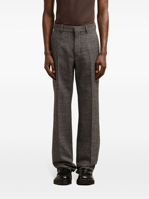 AMI PARIS Sophisticated Straight Fit Wool-Cotton Trousers