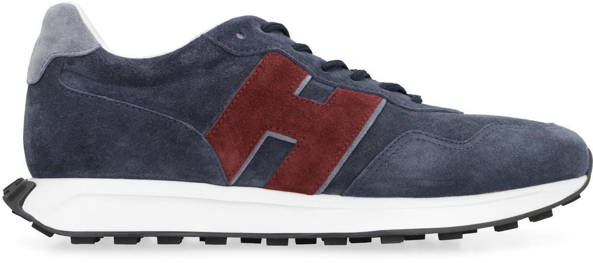 Gritty and Retro Hogan Men's Sneakers in Blu/Bordeaux for SS24