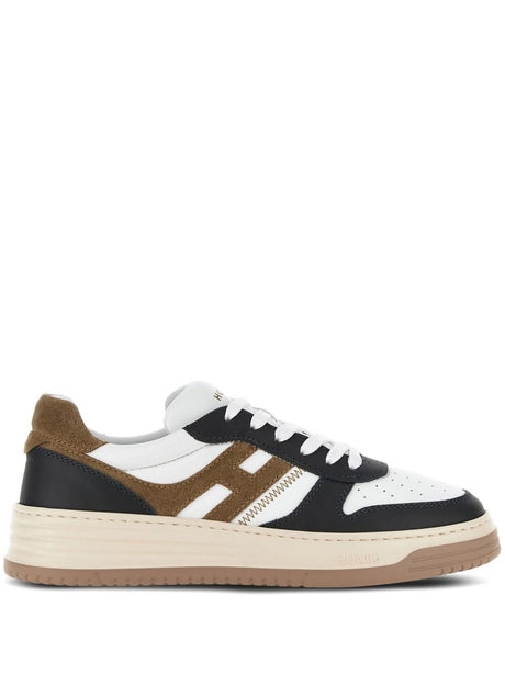 HOGAN Classic Leather Sneakers with Suede Accents