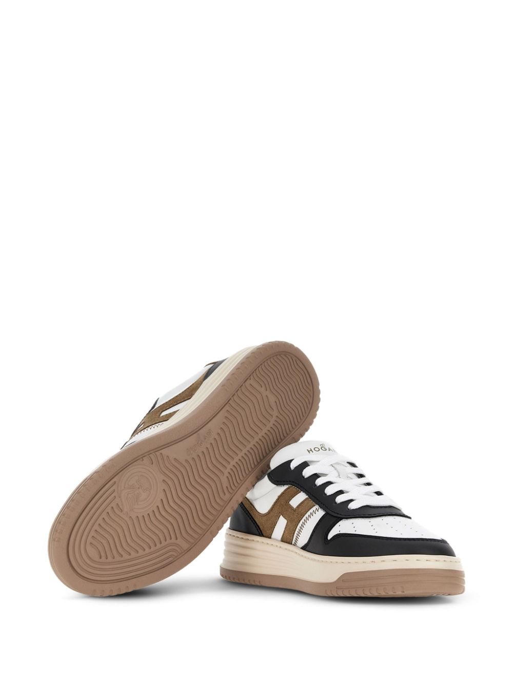 HOGAN Classic Leather Sneakers with Suede Accents