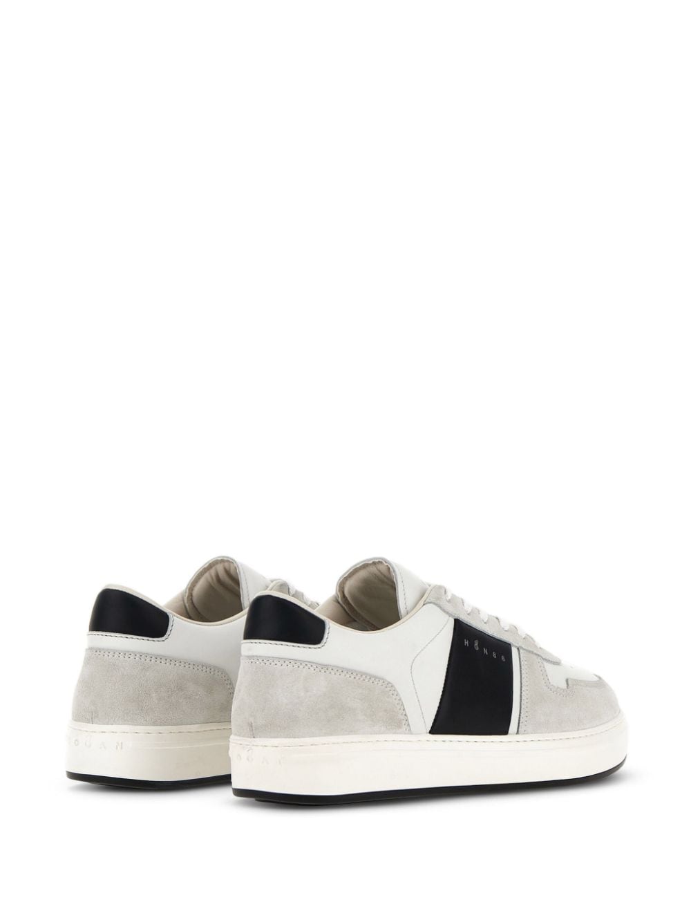 HOGAN Urban Luxe Leather Sneakers in White & Black