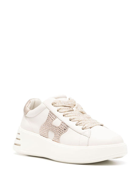 HOGAN Crystal Embellished Leather Sneakers for Women