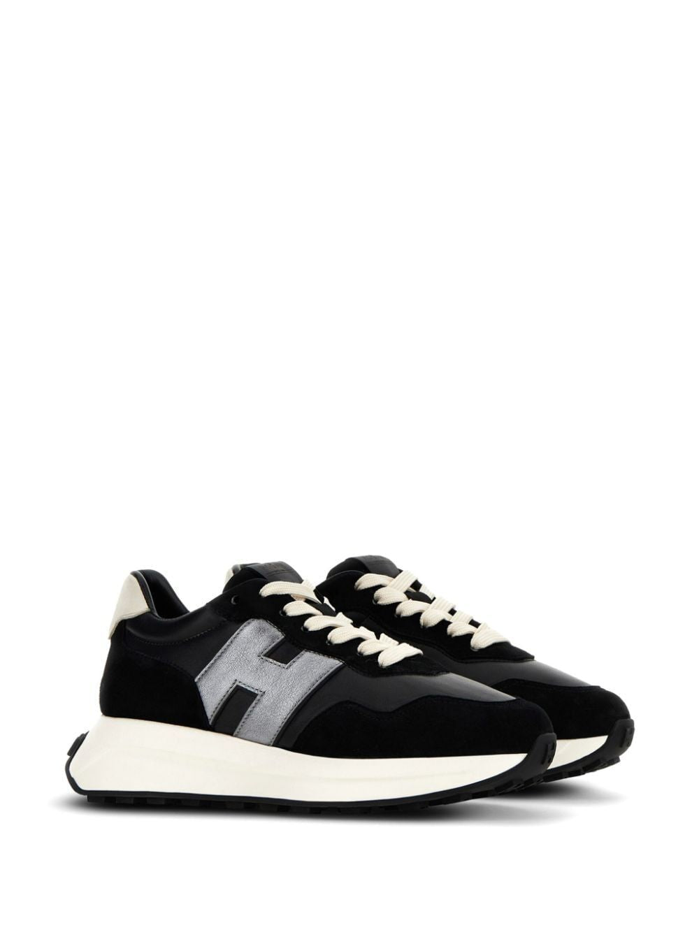 HOGAN Urban Elegance Low-Top Sneakers in Black Leather