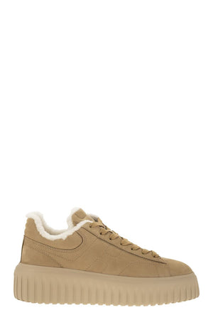 HOGAN Women's Suede H-Stripe Trainers - 5.8 CM Height