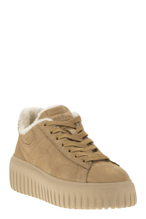 HOGAN Women's Suede H-Stripe Trainers - 5.8 CM Height