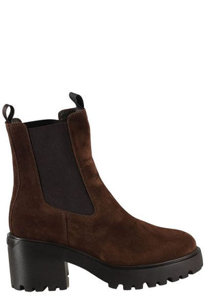 HOGAN Mini Suede Leather Chelsea Ankle Boots