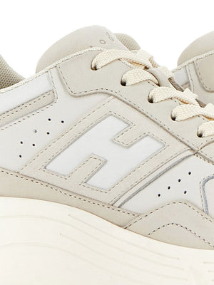 HOGAN Ivory White Leather Luxury Sneakers