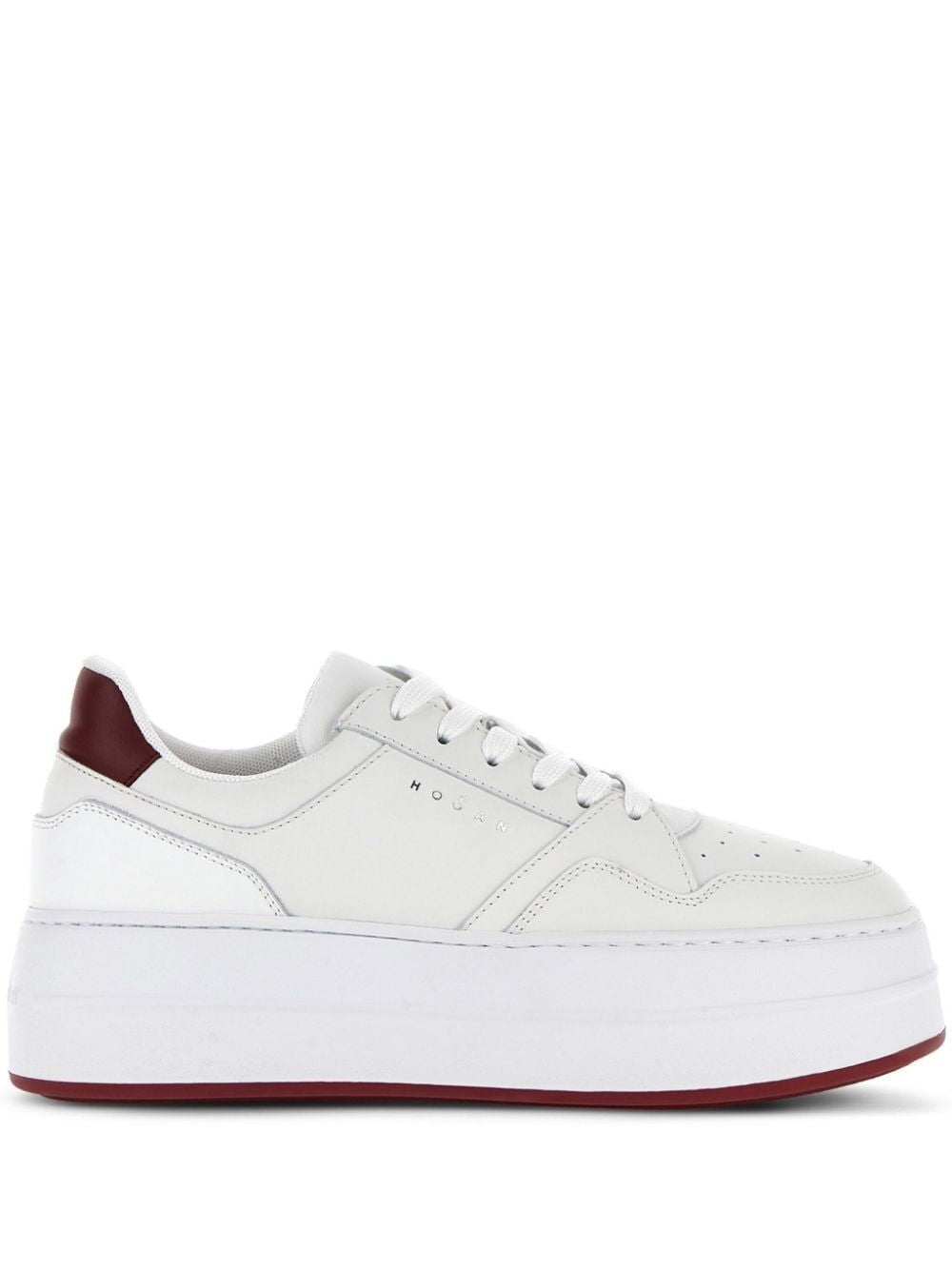 HOGAN Elevated White Leather Flatform Sneakers