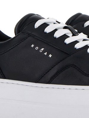 HOGAN Elegant Leather Flatform Sneakers