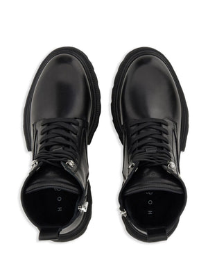 HOGAN Leather Combat Boots for Women - Ankle-Length Style