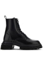 HOGAN Chic Black Leather Lace-Up Ankle Boots