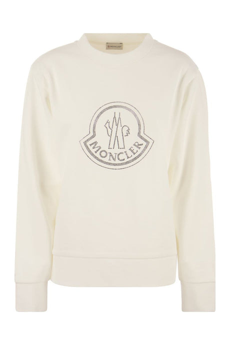 MONCLER Crystal-Embellished Sweatshirt with Loose Fit