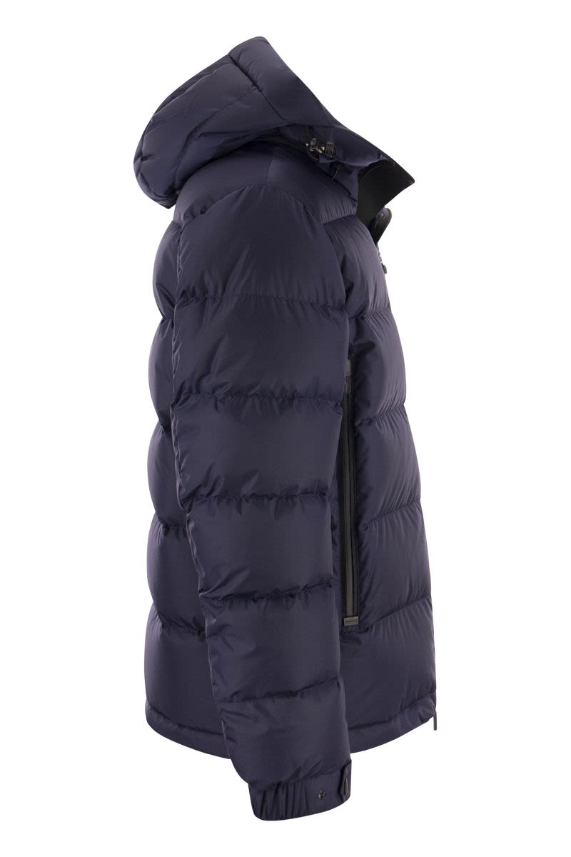 Áo khoác xuất xứ Pháp Moncler Grenoble nam màu xanh dương cổ ngắn chống nước, chống gió, ấm áp và thoáng khí