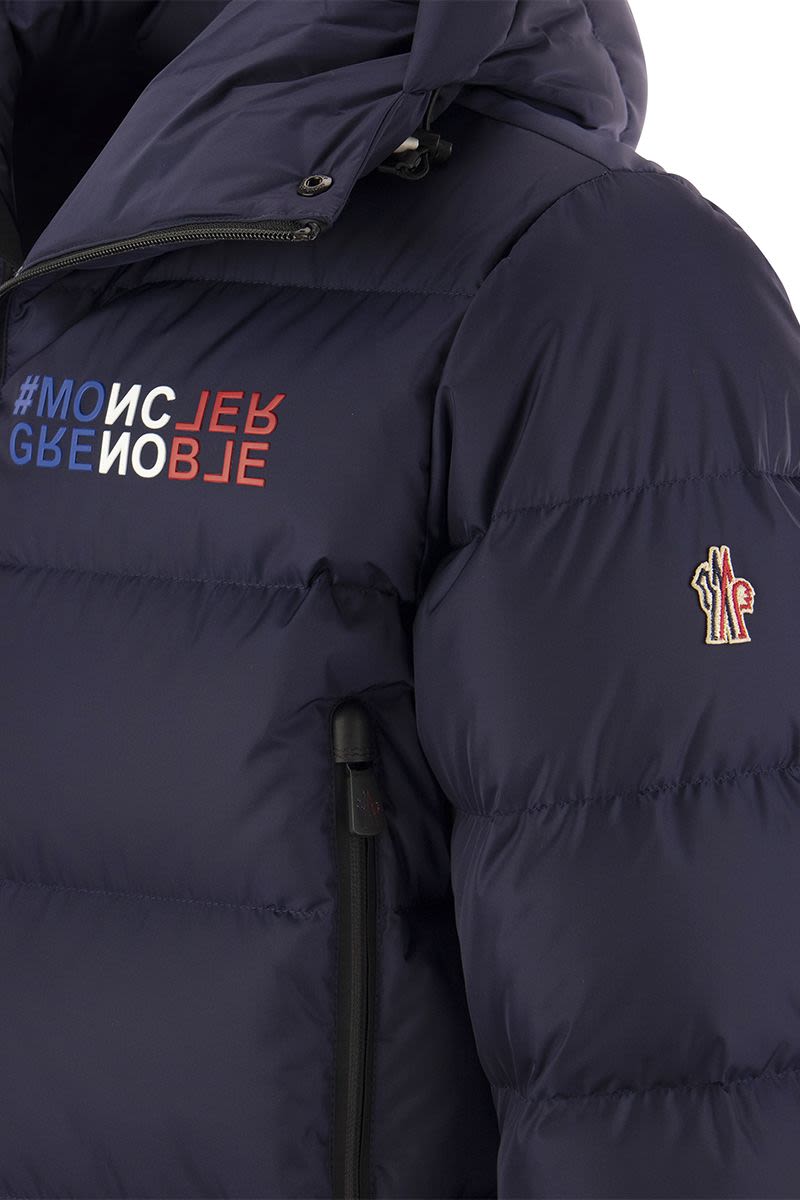 Áo khoác xuất xứ Pháp Moncler Grenoble nam màu xanh dương cổ ngắn chống nước, chống gió, ấm áp và thoáng khí