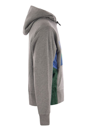 MONCLER GRENOBLE Grey Logo-Printed Hoodie for Men - FW23 Collection