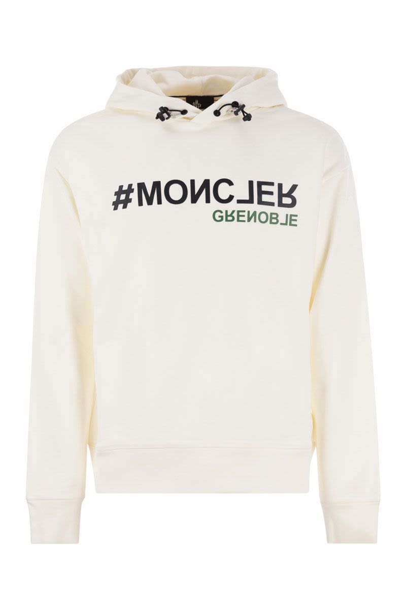 MONCLER GRENOBLE Logo-Printed Stretch Fleece Hoodie for Men