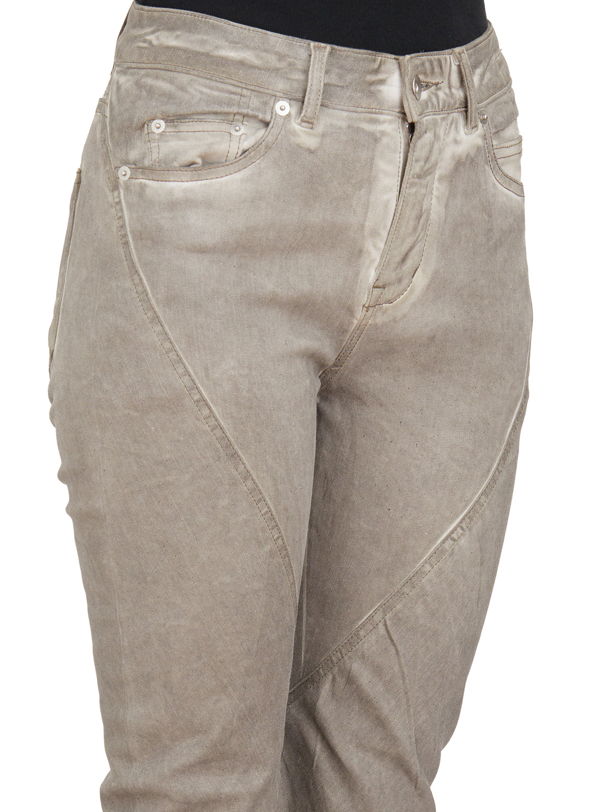 RICK OWENS Bootcut Denim Pants with Hidden Closure for Women