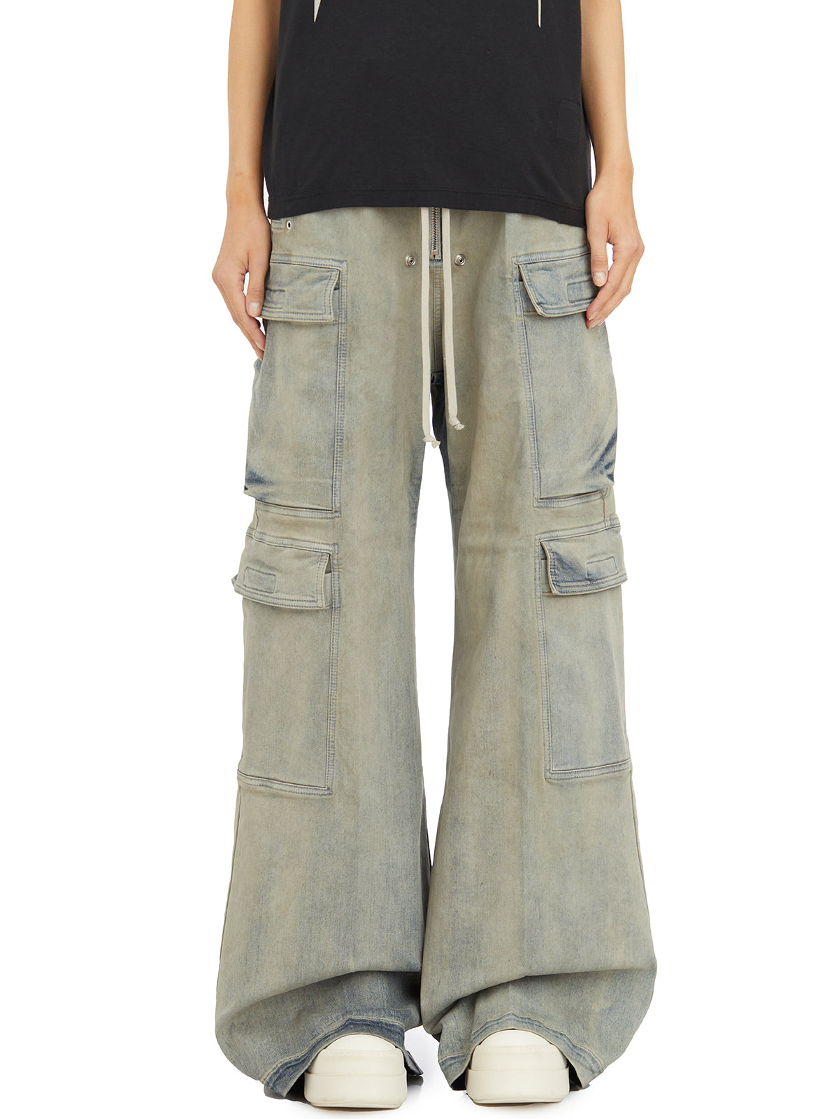 DRKSHDW Wide Leg Denim Cargo Pants - Size S