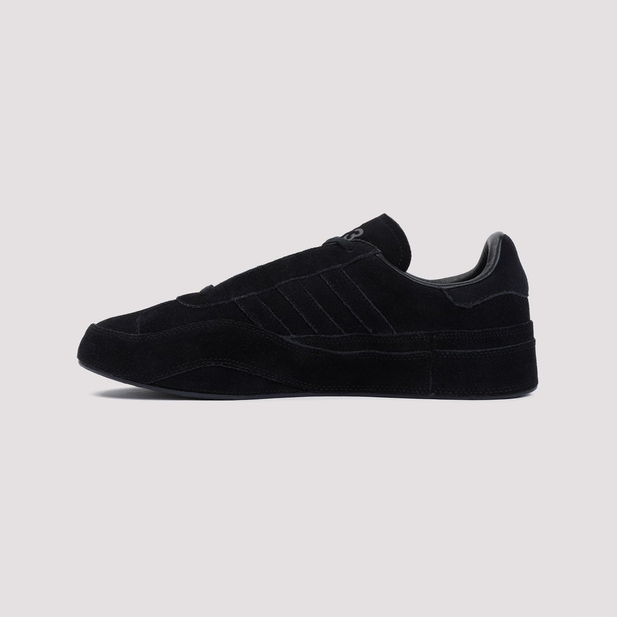 Y-3 Men's SS24 Black Suede Sneakers with 100% Suede and Rubber Material