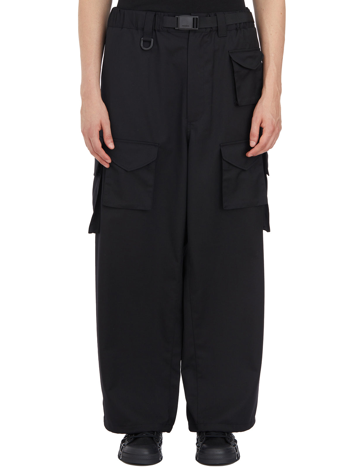 Y-3 Wool Cargo Trousers with Wide Leg - Size M