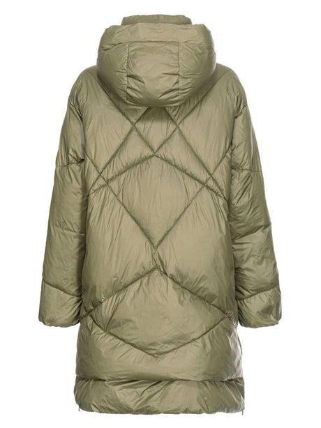 PINKO Light Green Quilted Hooded Jacket - Women’s Outerwear