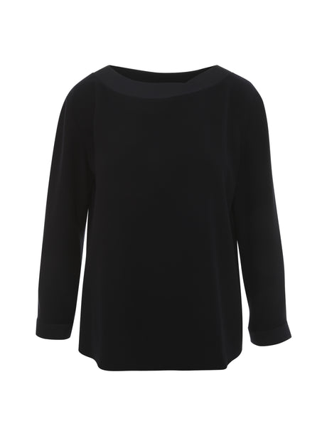 EMPORIO ARMANI Satin Neck Long Sleeve Sweater