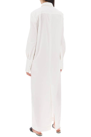 INTERIOR Elegant Maxi Shirt Dress in Pure Cotton