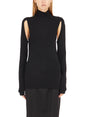 HELMUT LANG Chunky Ribbed Sweater - High Neck, Size S