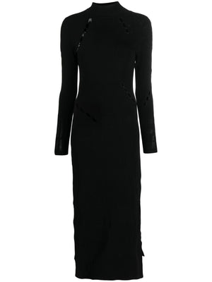 Y-3 Black Cut-Out Knit Dress for Women - FW23 Collection