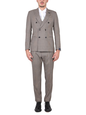 LARDINI Elegant Men's Suit with Peaked Lapels