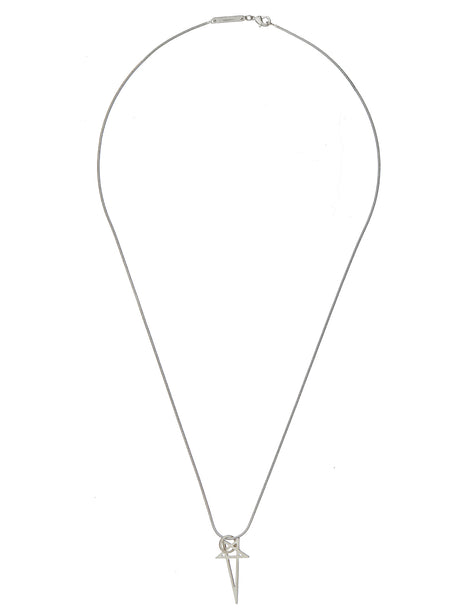 RICK OWENS Silver Pentagram Charm Necklace