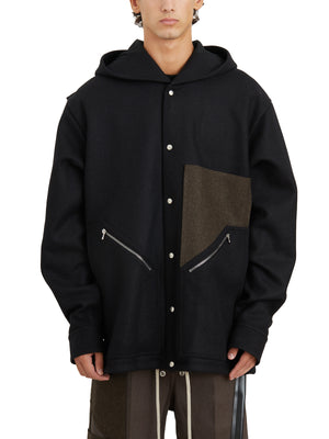 RICK OWENS JACKET TOUR HOODIE BLACK BROWN BLACK