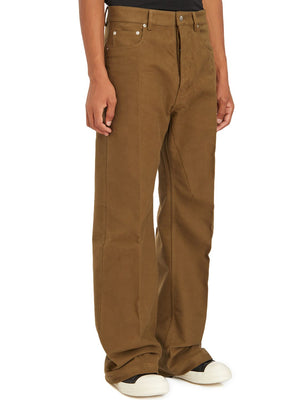 RICK OWENS Contemporary Wide-Cut Brown Trousers Size 30