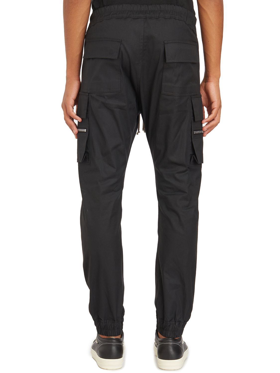 RICK OWENS Mastodon Cargo Drawstring Trousers in Black