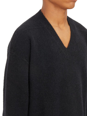 RICK OWENS Elegant Black V-Neck Sweater