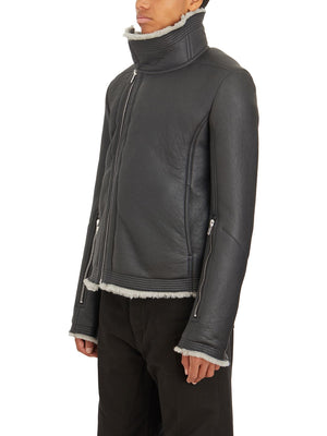 RICK OWENS Bauhaus Black Pearl Shearling Jacket