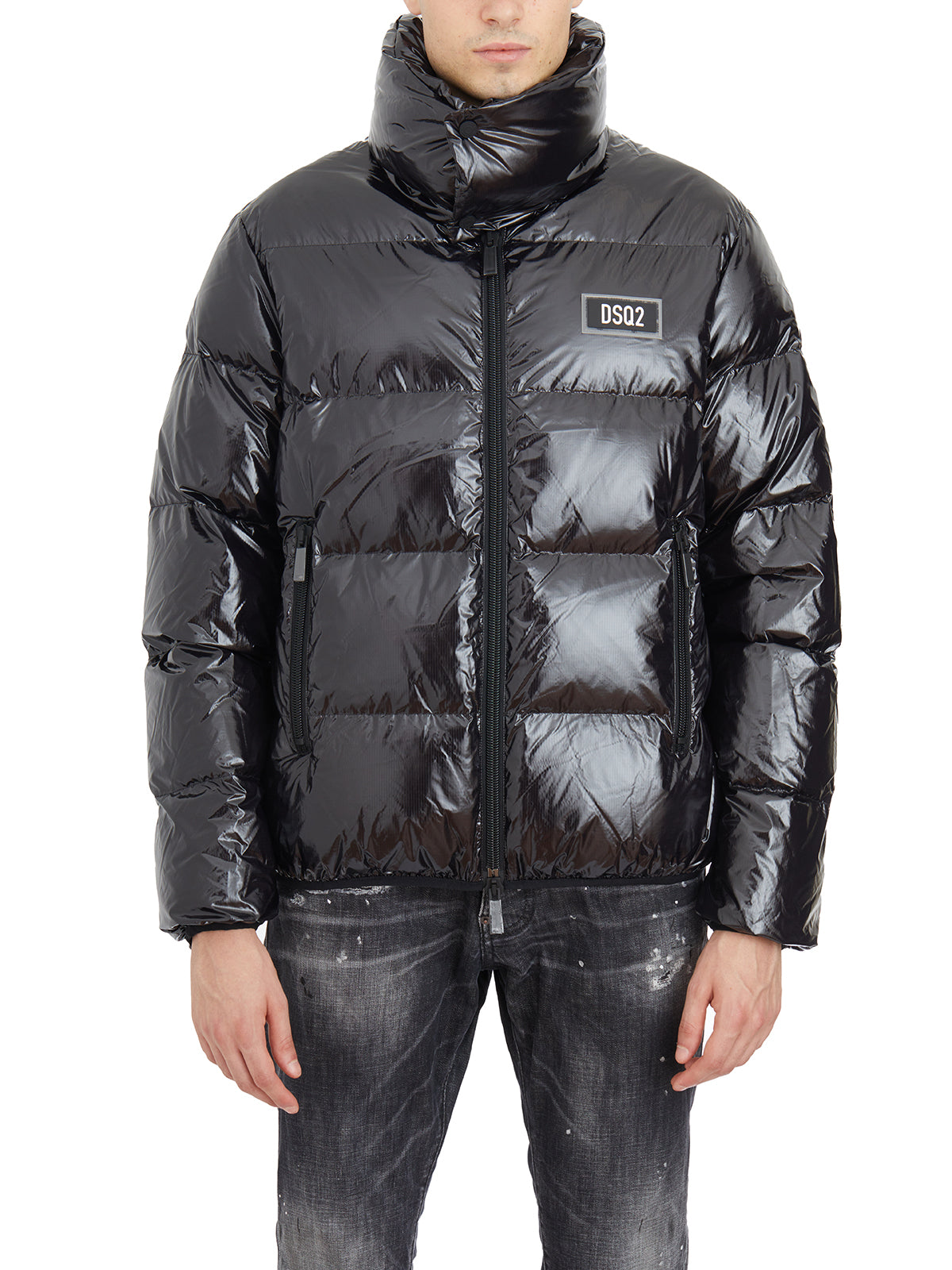 DSQUARED2 Sleek Down Jacket with Logo Application - Size 48