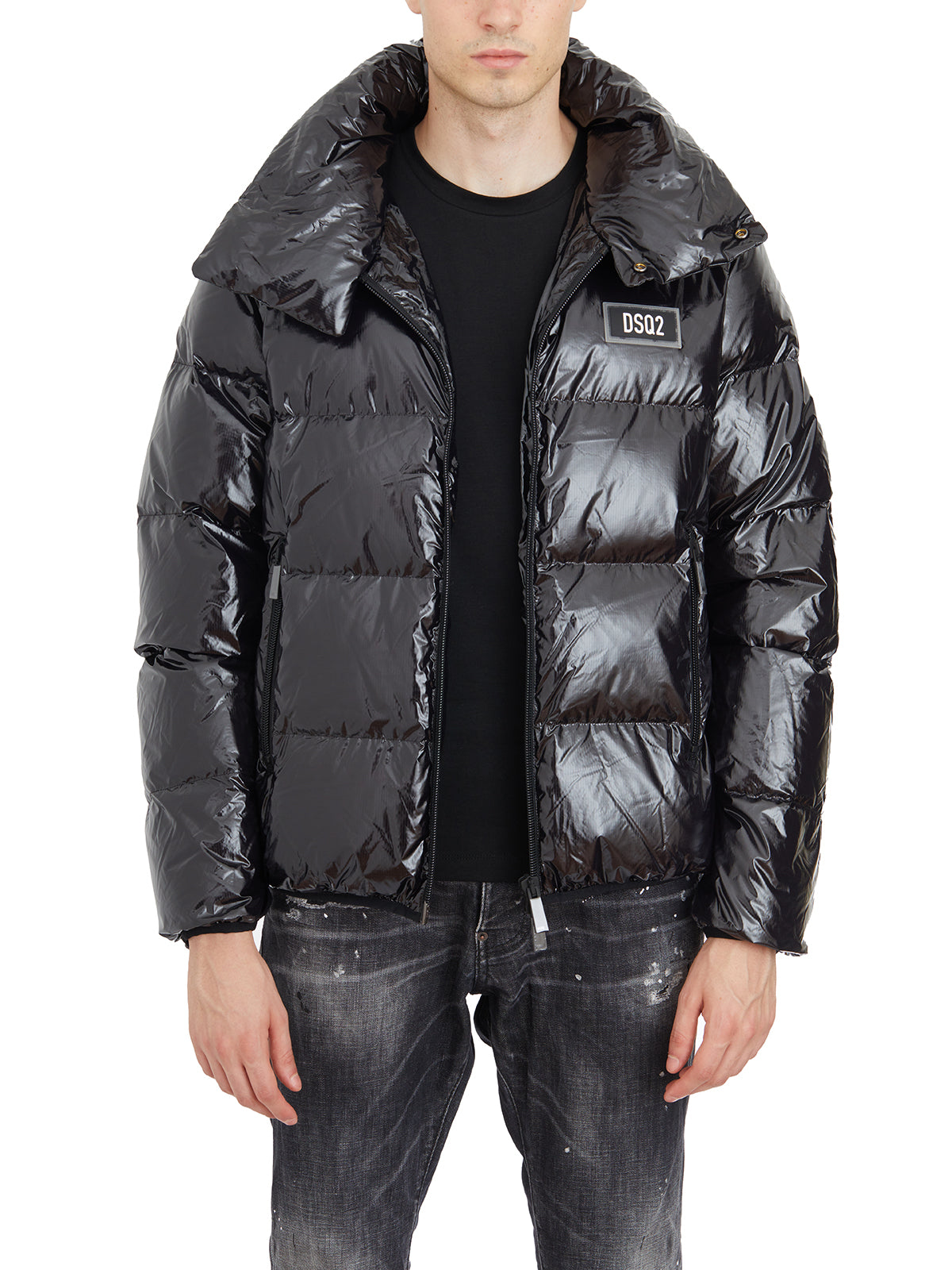 DSQUARED2 Sleek Down Jacket with Logo Application - Size 48