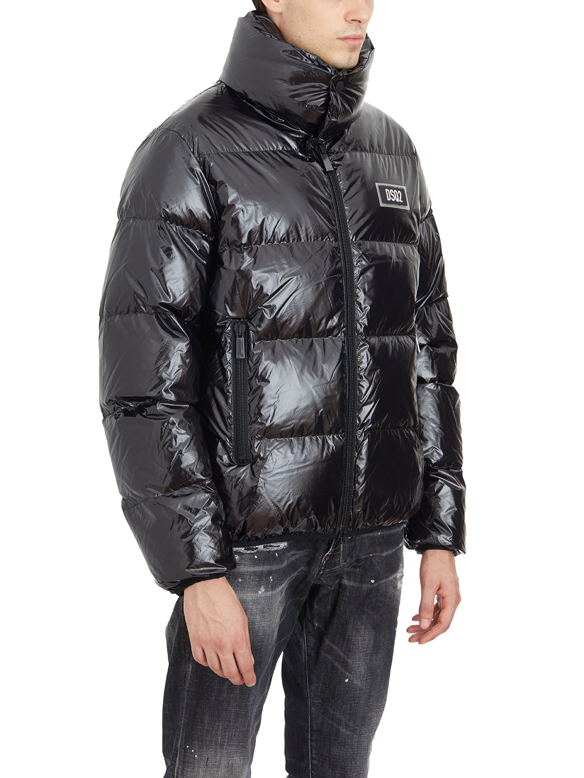 DSQUARED2 Sleek Down Jacket with Logo Application - Size 48