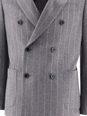 LARDINI Grey Pinstriped Suit for Men - FW23