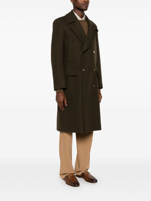 LARDINI Men's Wool Blend Classic Overcoat