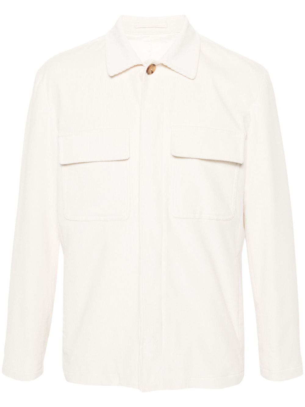 LARDINI Men's White Corduroy Jacket with Pockets