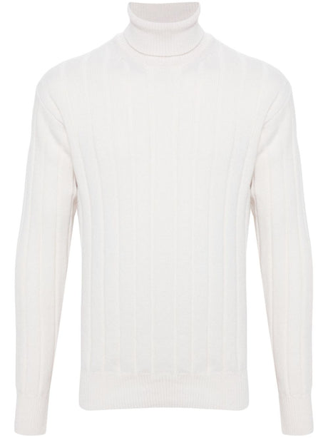 LARDINI Ribbed Roll Neck Long Sleeve Sweater