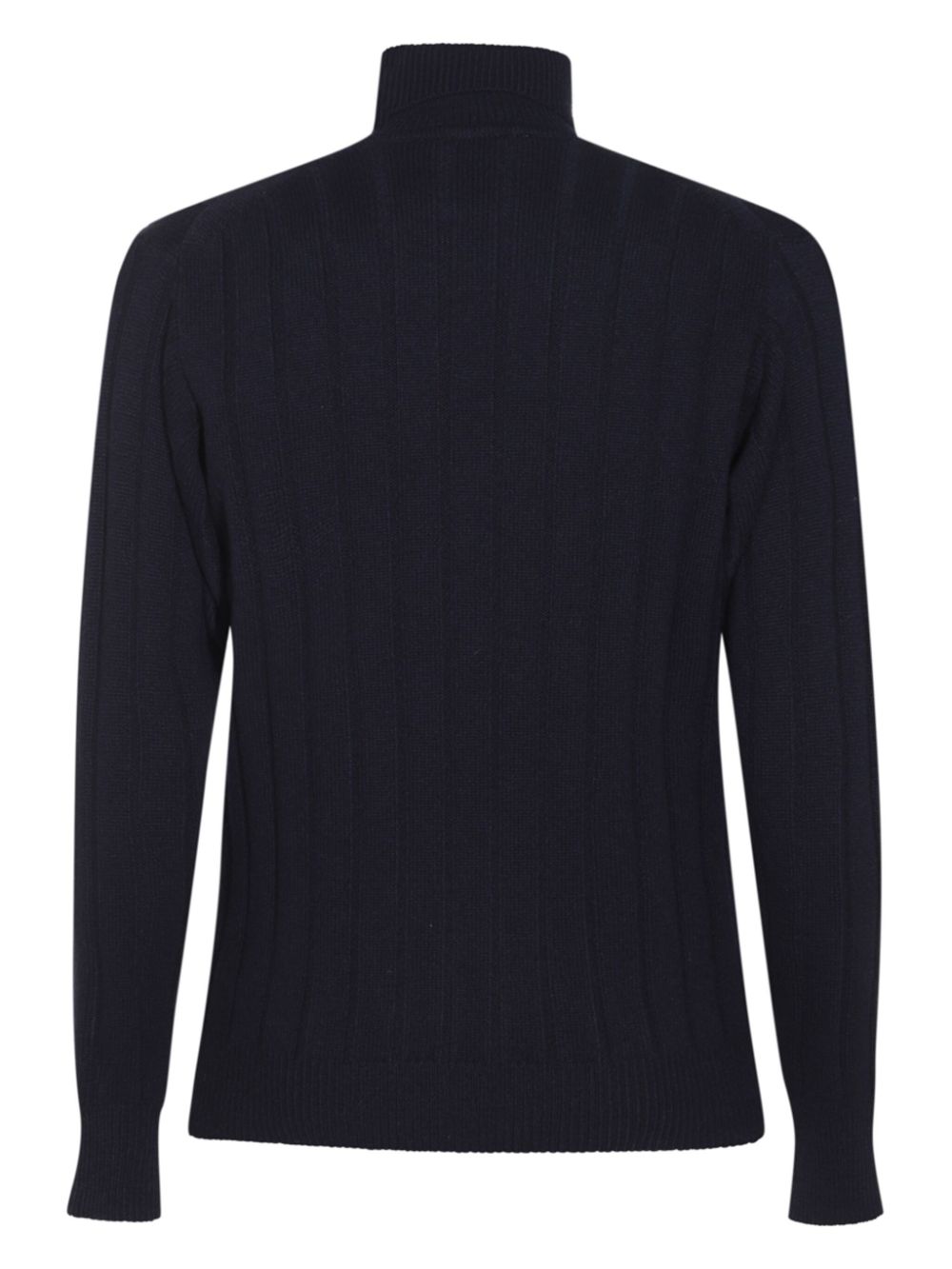 LARDINI Men's Roll Neck Wool Sweater - Midnight Blue