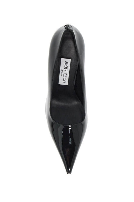 JIMMY CHOO Elegant Black Patent Leather Pumps with Pointed Design and 9.5cm Heel for Women (SS24)