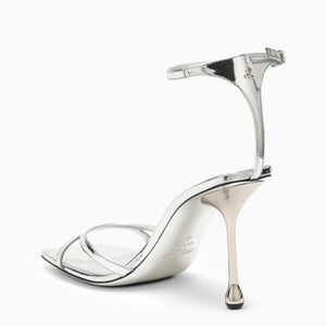 JIMMY CHOO Square Toe Metallic Leather Sandal for Women