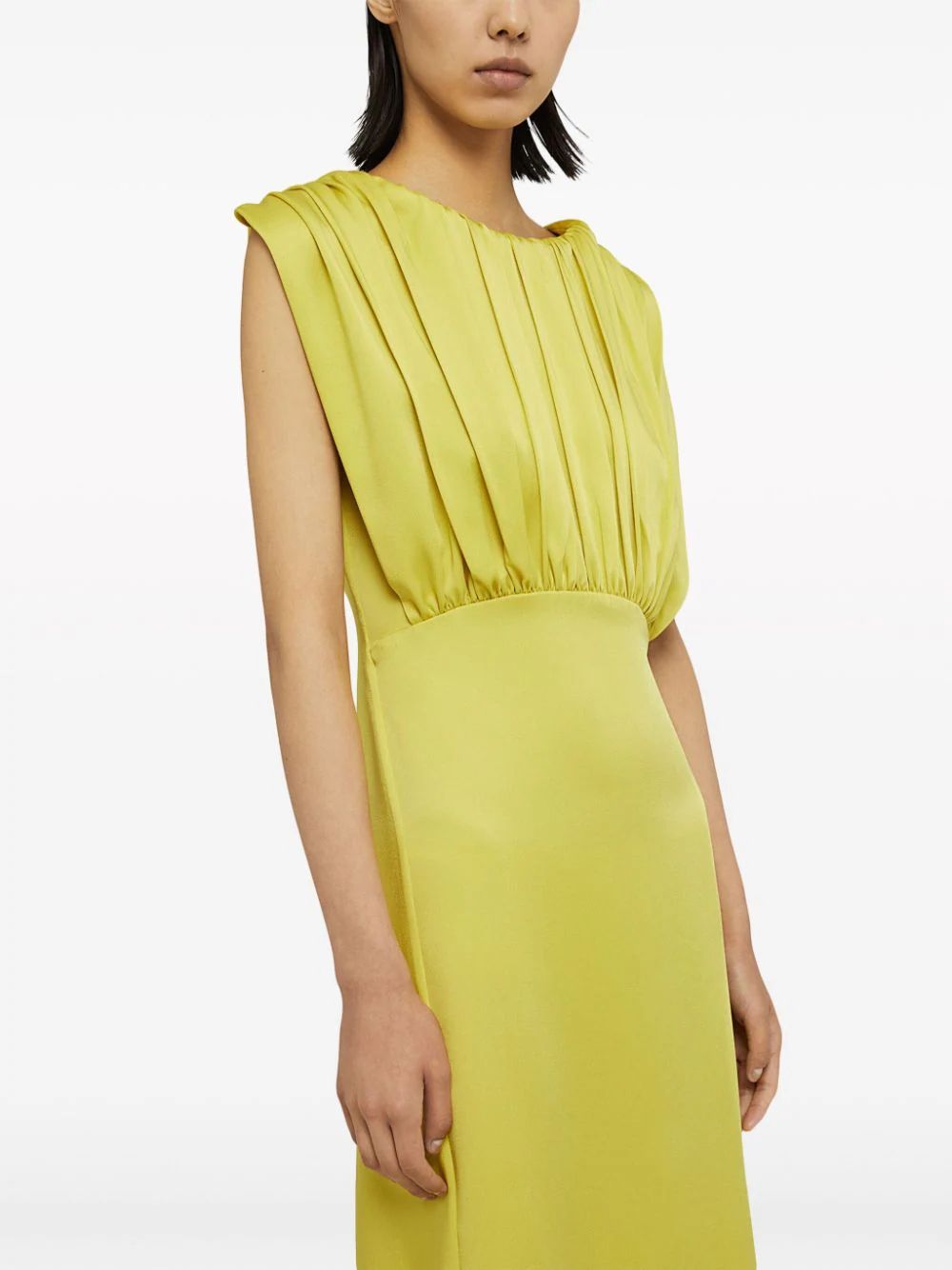 JIL SANDER SS24 Midi Dress in Lime Green